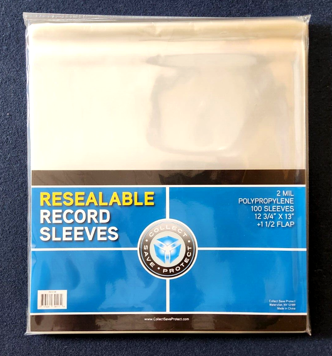 100 Vinyl Record Sleeves Resealable Flap Plastic Outer 33 RPM LP Cover Album bag