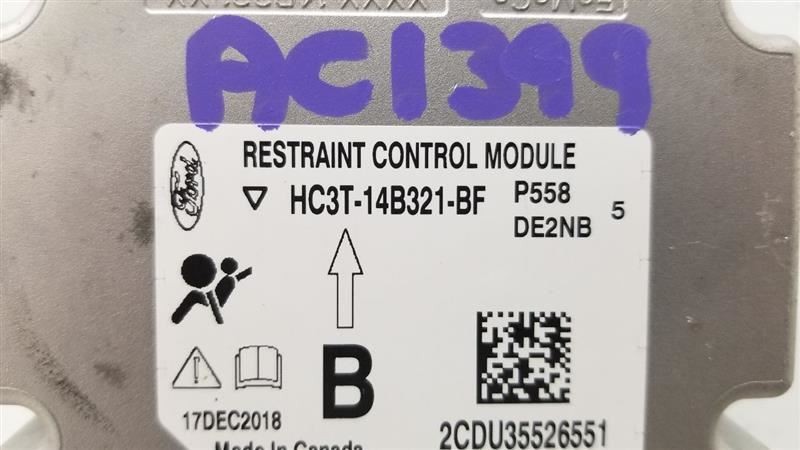 19 FORD F450 SD SRS BAG MODULE HC3T14B321BF