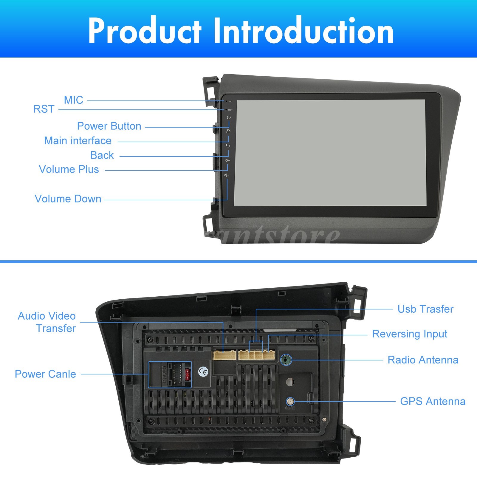 Apple Carplay For 2012-2015 Honda Civic Car Stereo Radio Android GPS Navi