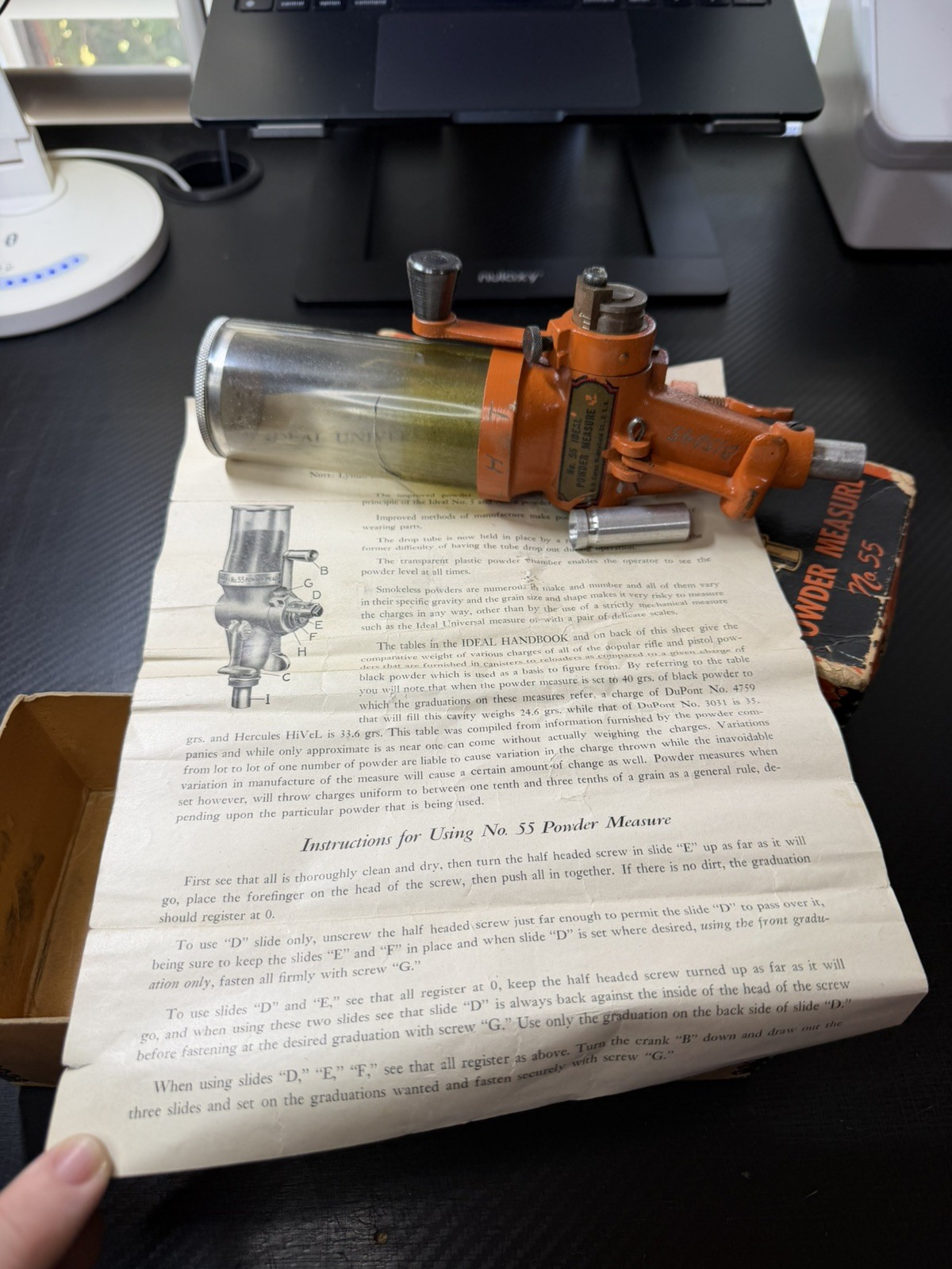 Vtg. Lyman Ideal Powder Measure #55 w/ Box