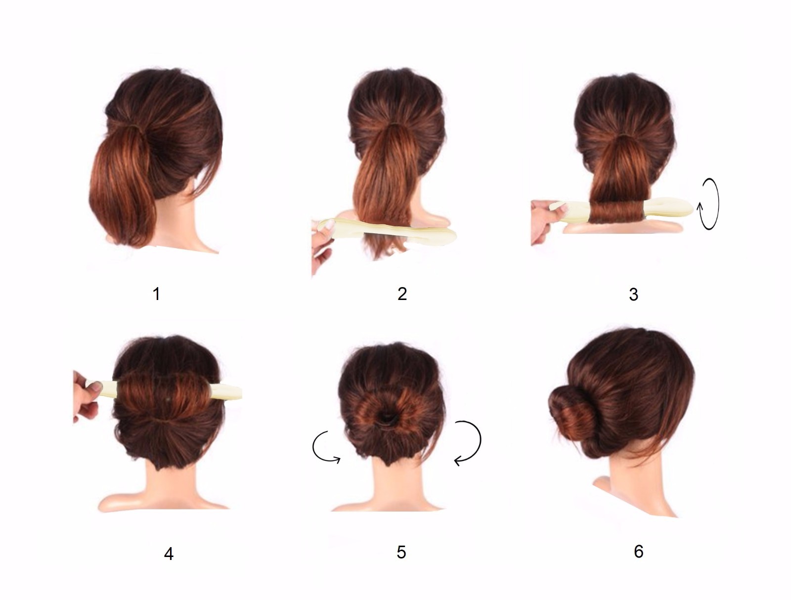 4pcs Beige Magic Foam Sponge Bun Maker Hair Donut Ponytail Clip Twist Sock Bun