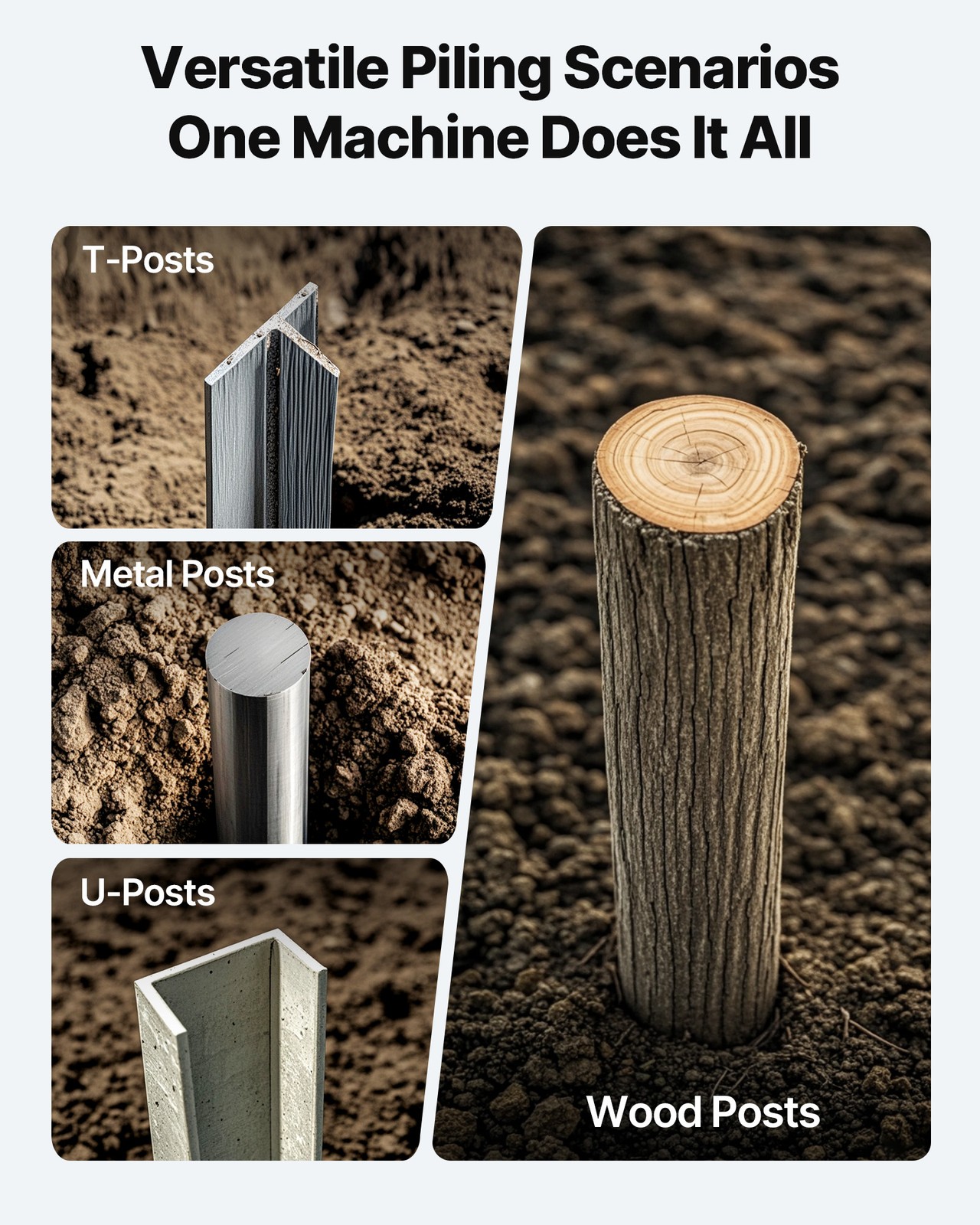 VEVOR Manual Fence Post Driver Heavy Duty T Post Rammer for Farm Garden Yard