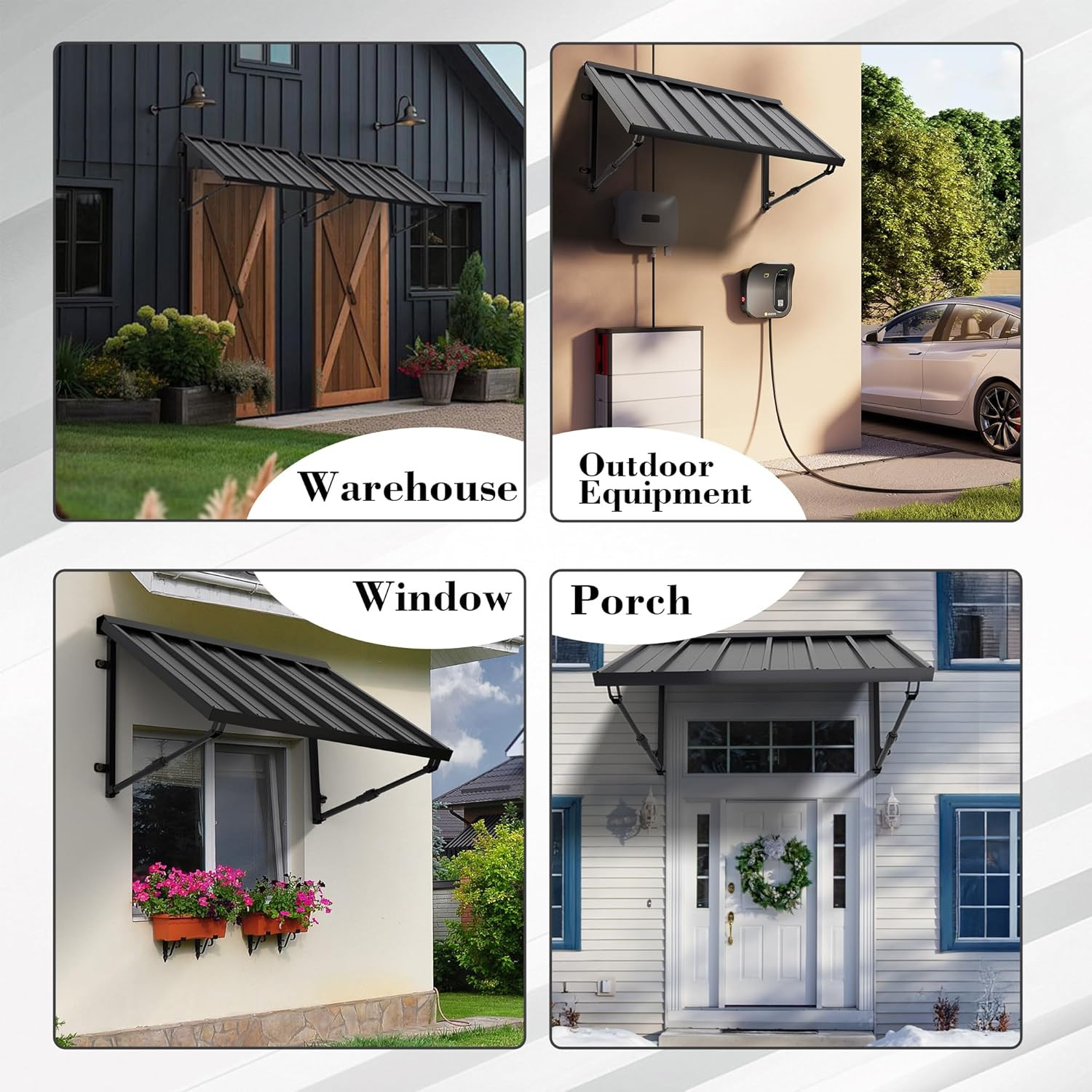 Metal Awning for Door Entrance, 41X24 Inches Adjustable Angle Window Awnings for