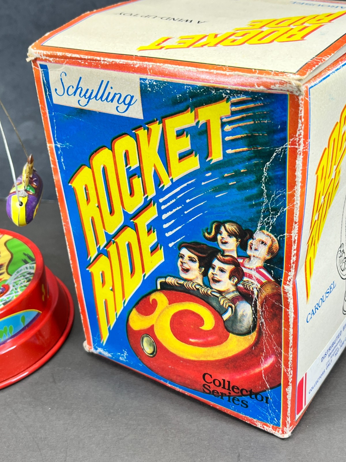 Rocket Ride Carousel Schylling Toys 2000 Vintage Tin Toy NOS in Box TESTED
