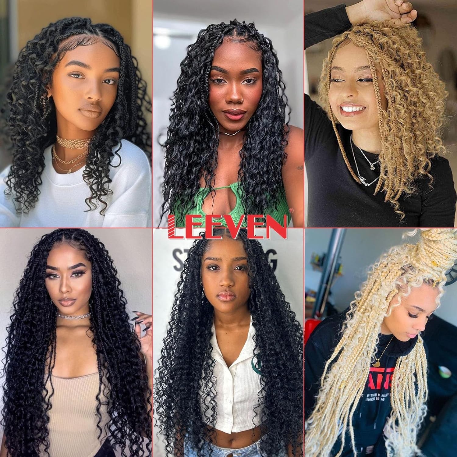 Braiding Hair for Boho Braids 18 Inch 2 Bundles Natural Black Water Wave Bulk Sy