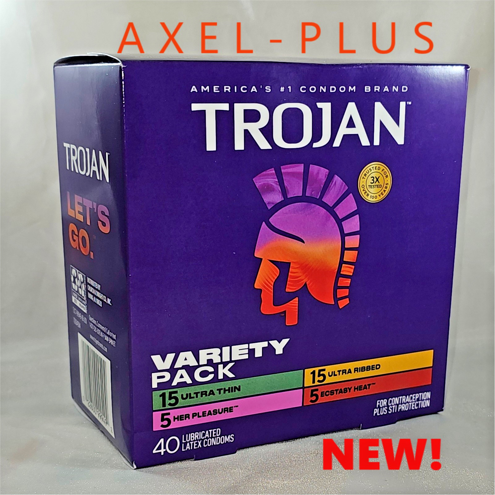 Trojan Pleasure Variety Pack Premium Latex Condoms 40 count 01`/2028