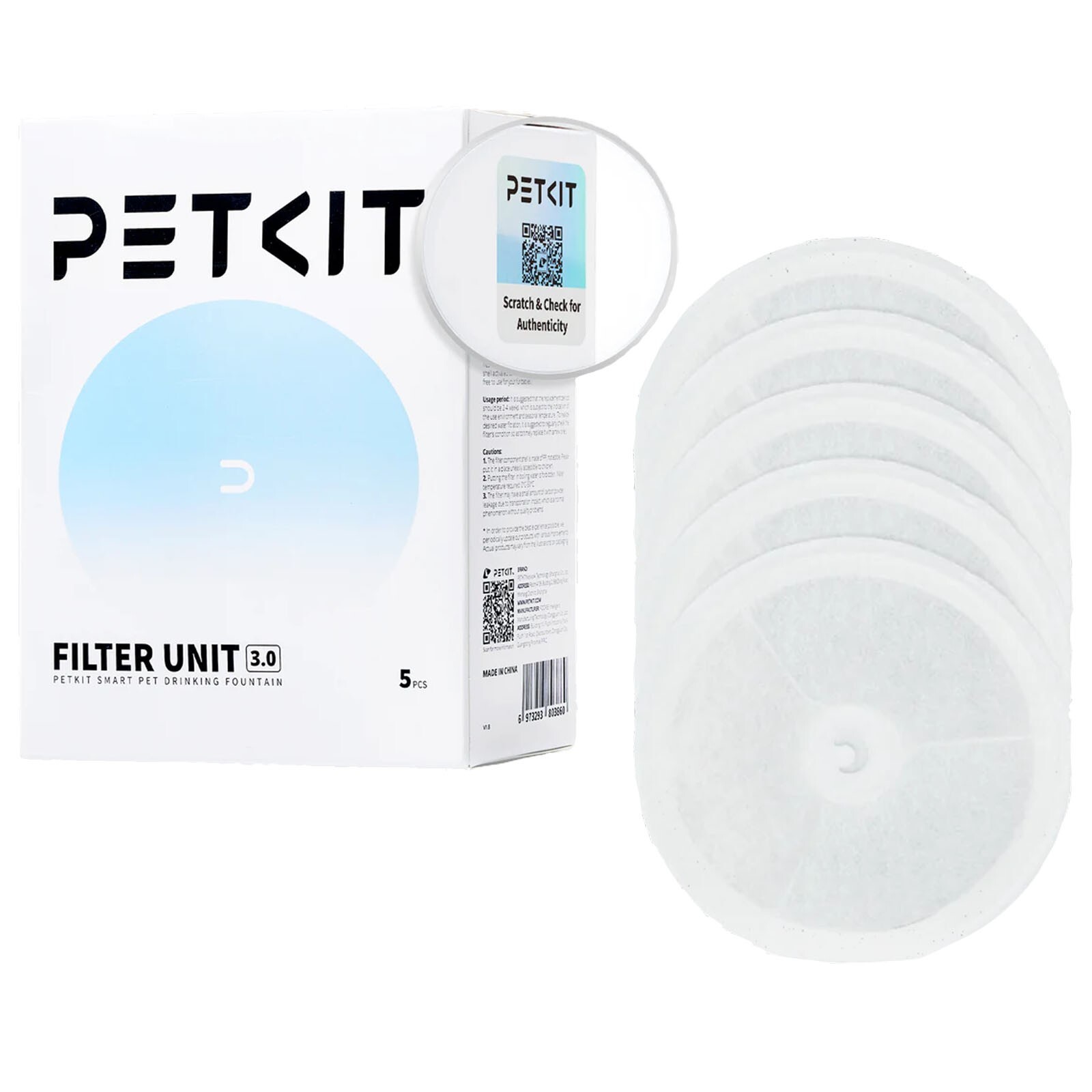 PETKIT Replacement Filters Unit for EverSweet Pet Water Fountain – 5 PCS