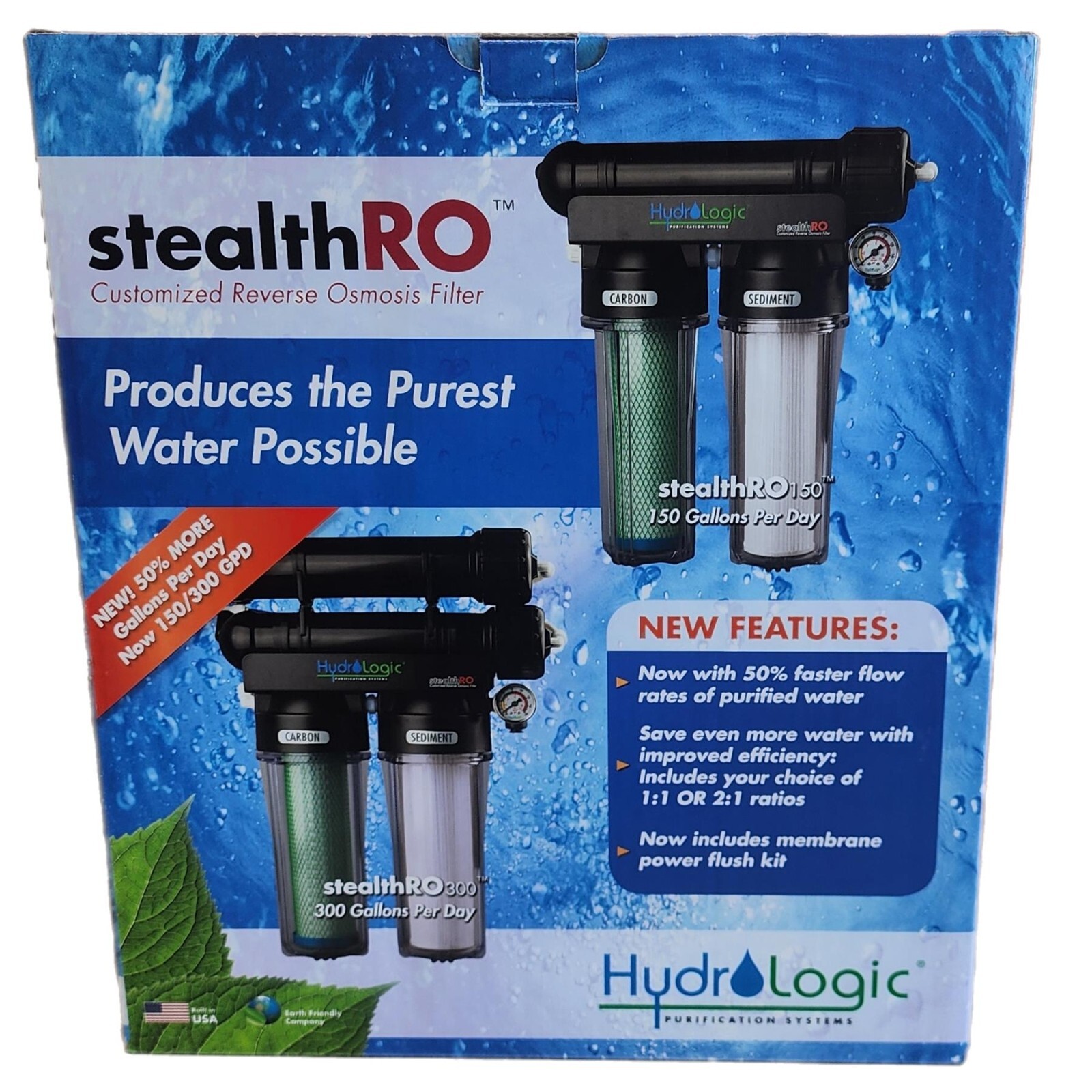 New Hydrologic Stealth-RO150 Reverse Osmosis System 150GPD Coconut Fiber Filter