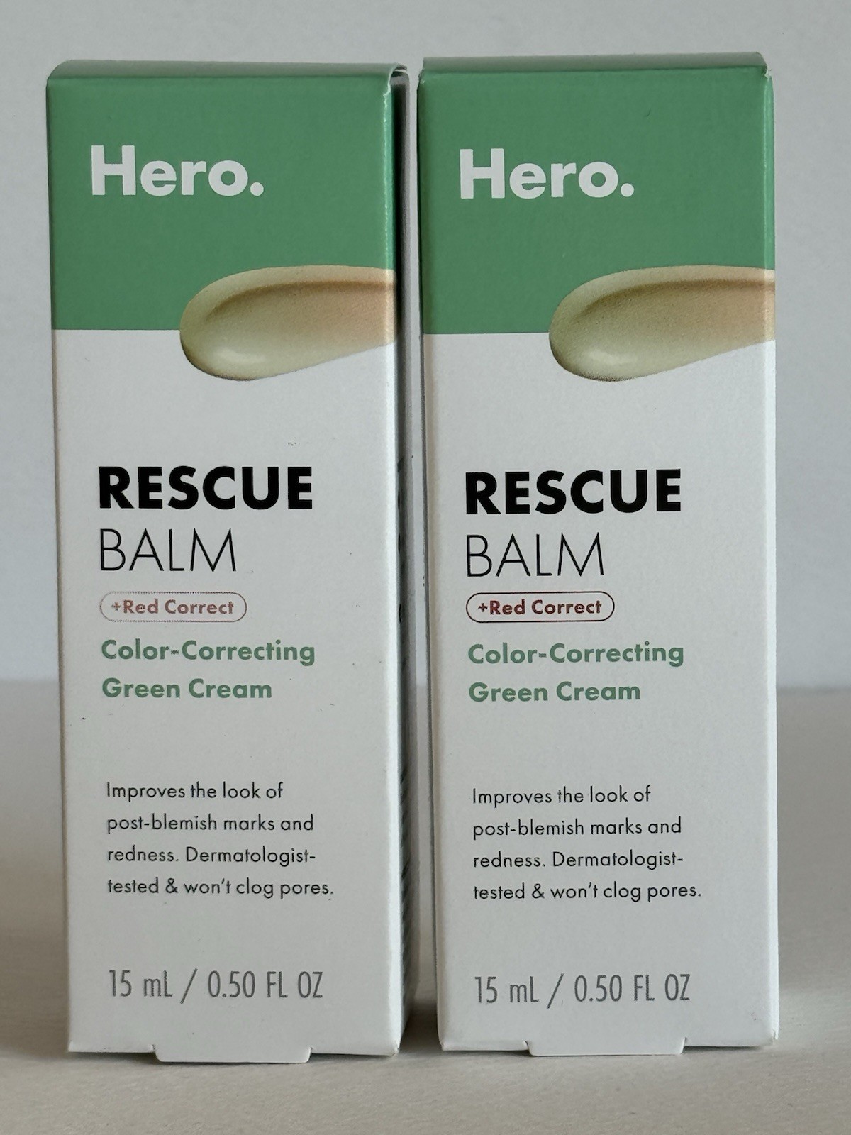 2X Hero Rescue Balm  +Red Correcting Green Cream 15ML Each(SAME AS PICTURE)
