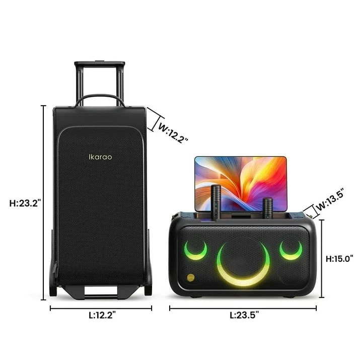 Ikarao Break X1 Karaoke Machine and Luggage Bundle