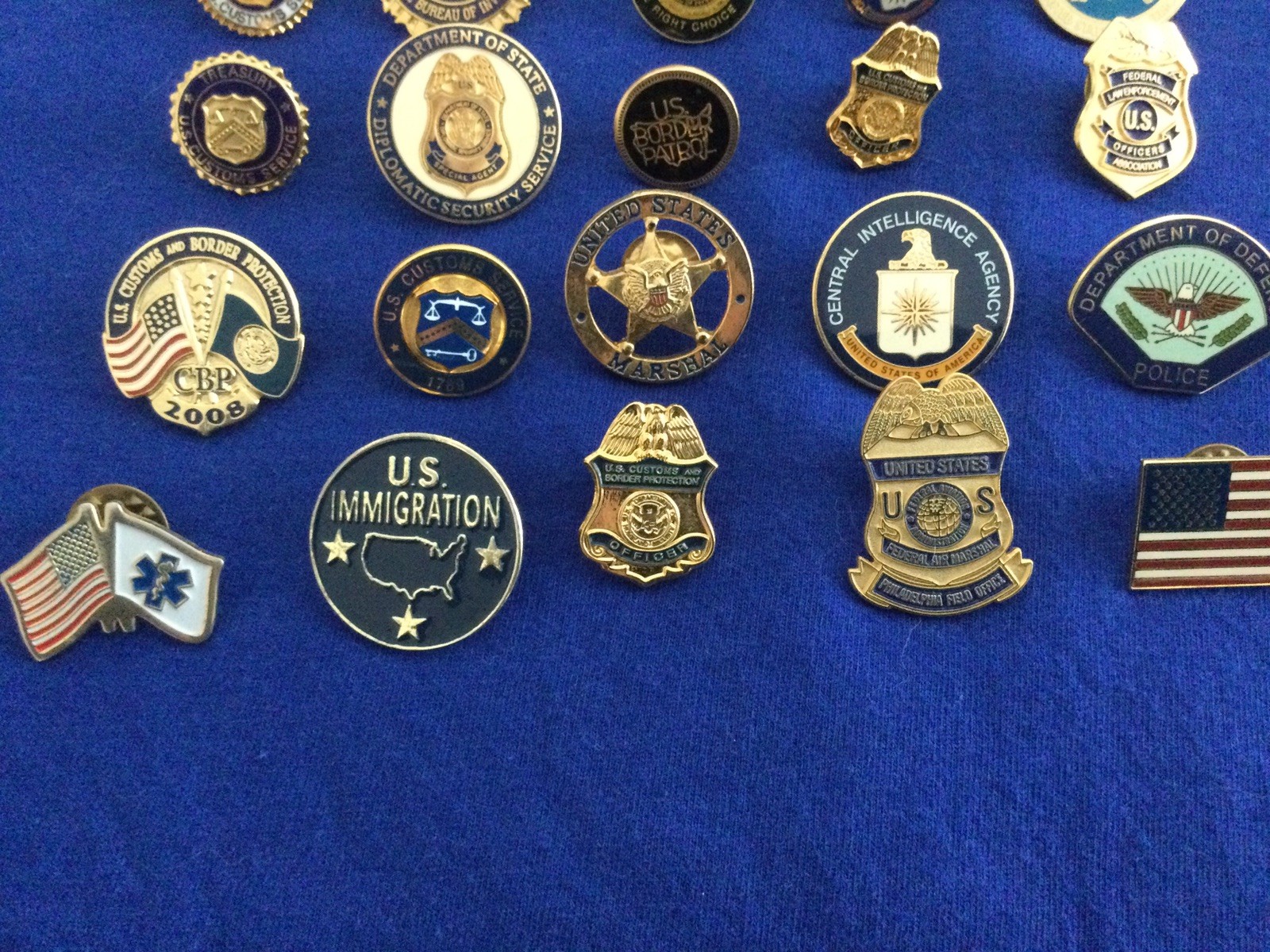 Lot of 50+ misc Law Enforcement Police Pins Badges - Federal State Local Int’l