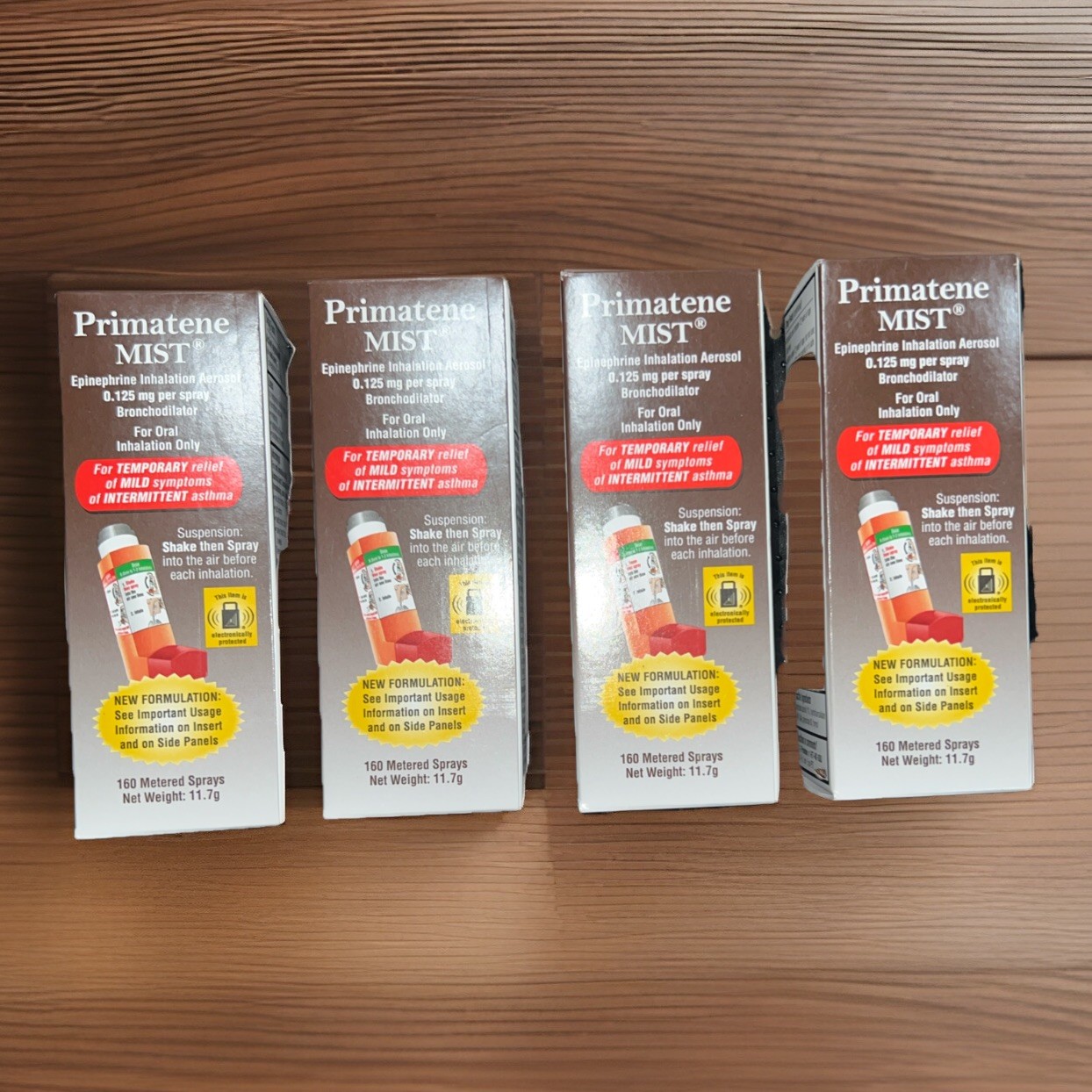 (4)~Pack Primatene Mist Epinephrine Inhalation Aerosol 160 Sprays Exp 2027/02+
