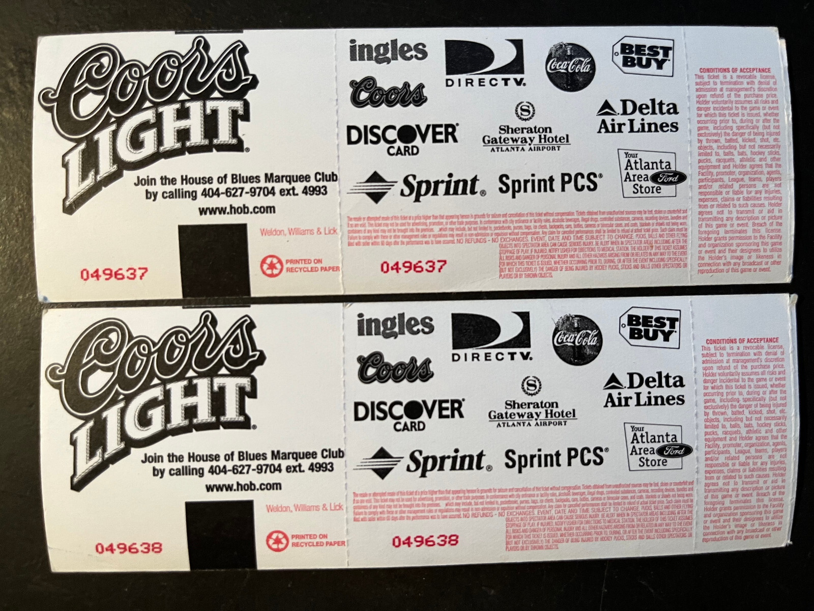 PAIR FULL UNUSED TICKETS POISON LAKEWOOD AMPHITHEATRE JULY 18, 2000