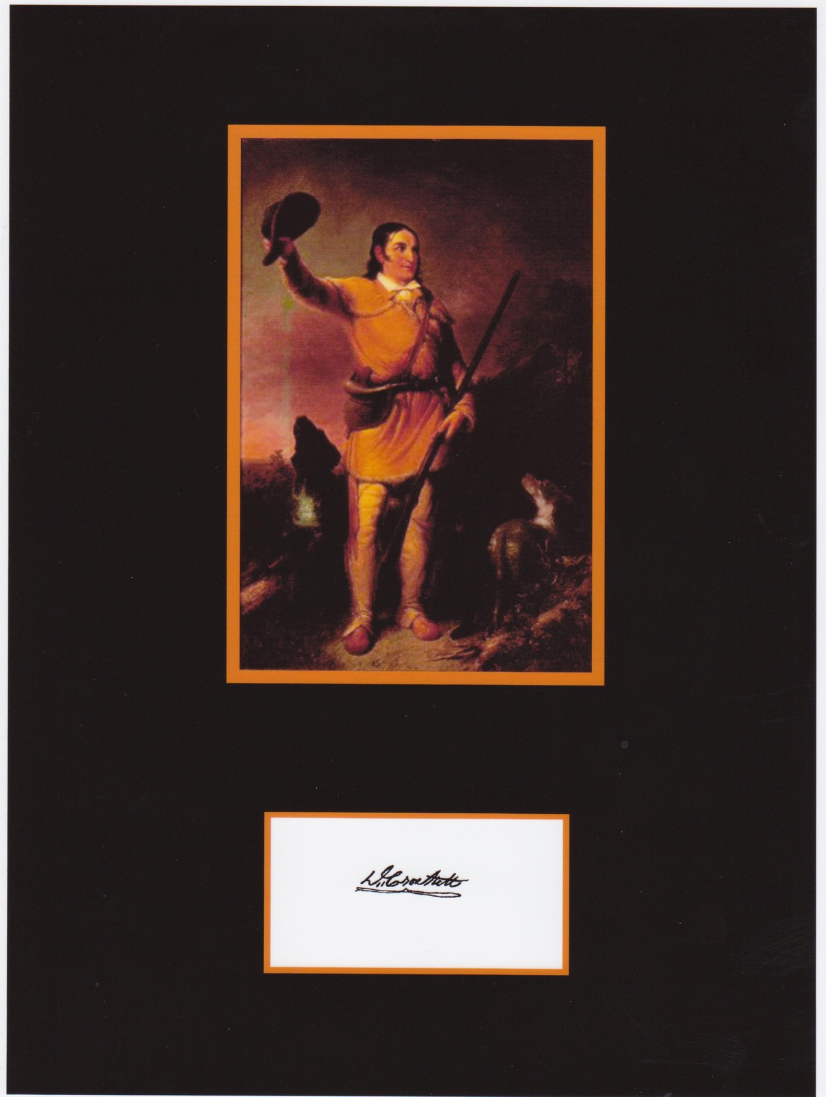 DAVY CROCKETT   8 x 10 REPRINT PHOTO & REPRINT AUTOGRAPH ON GLOSSY PHOTO PAPER