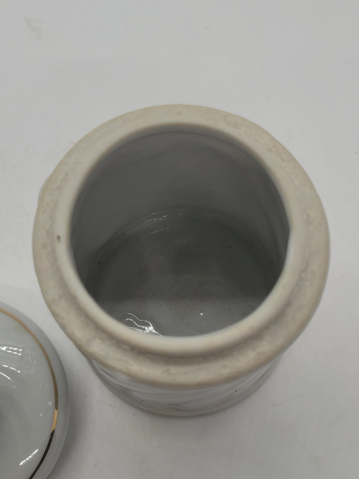 Vintage White Apothecary Pharmacy ASPIRIN Jar With Lid