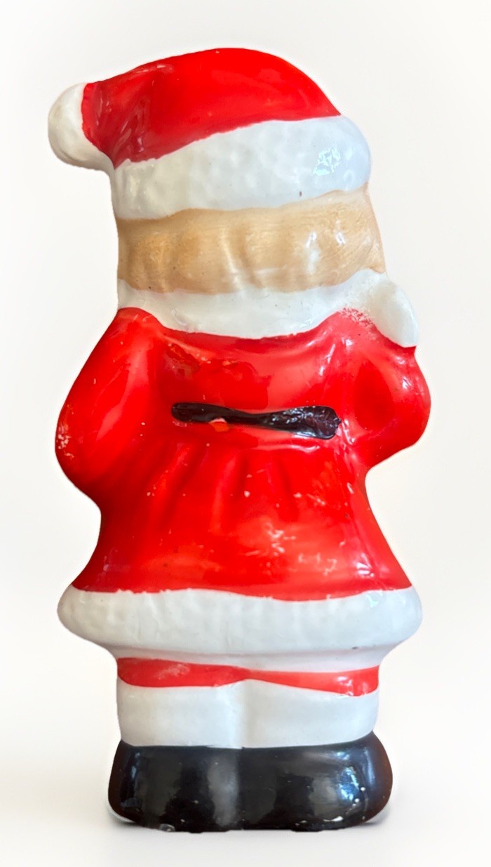 Vtg Santa Claus Salt & Pepper Shakers w Cork Stoppers 50's Christmas Japan 3.25”