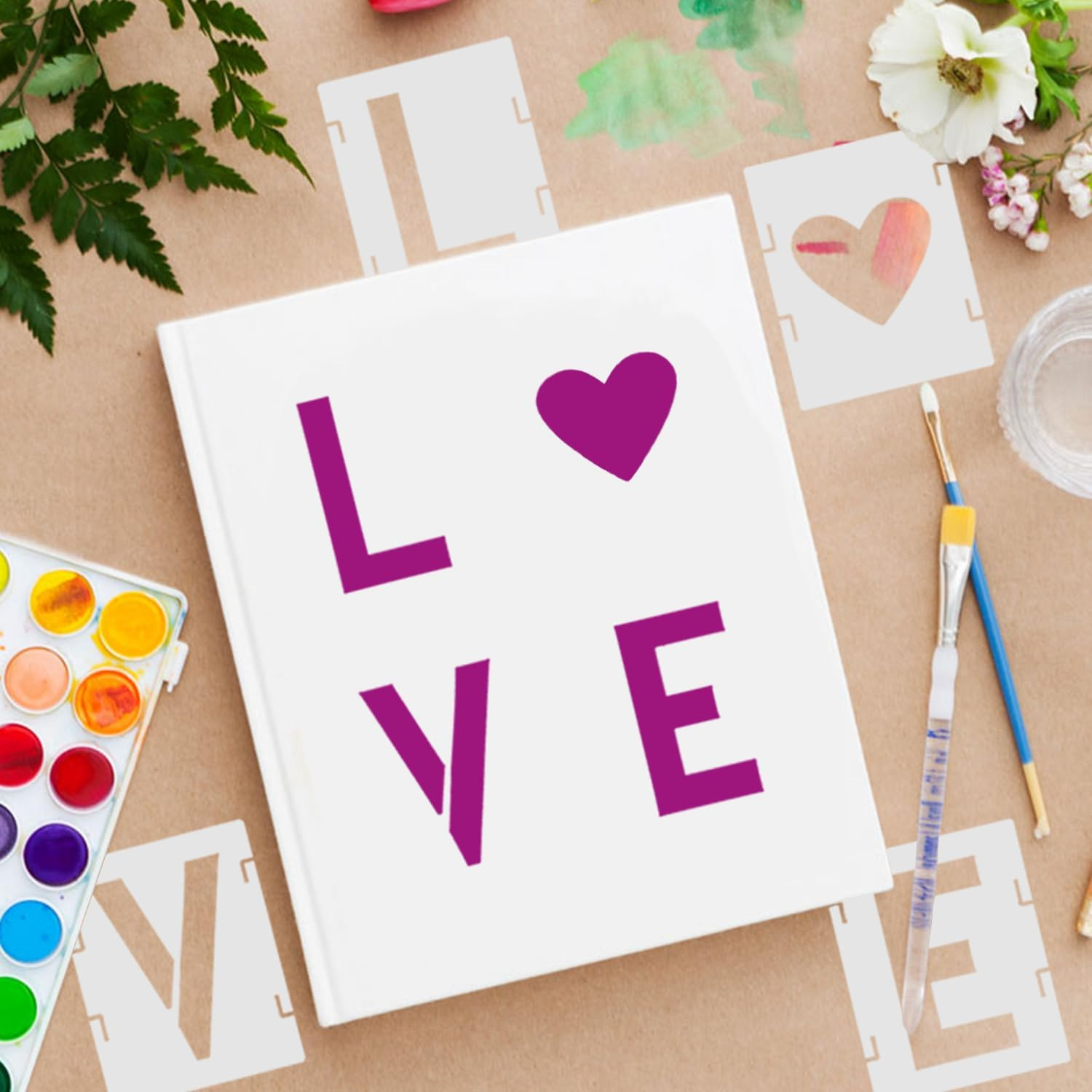 2.5 Inch Alphabet Letter Numbers Stencils, 42 PCS Plastic Letter Number Symbol I