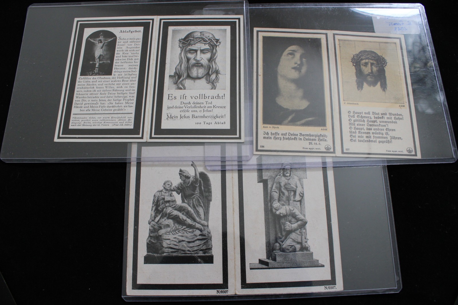 German WWII Double-Sized KIA Military Soldier Death Cards Lot