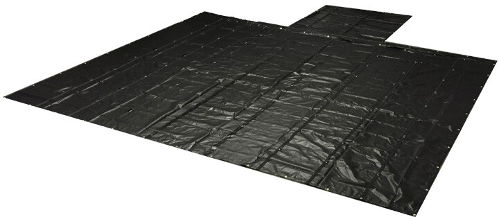 Heavy Duty 18oz Lumber Tarp 20x18 (6' Drop with 6' x 8' Flap) - Black