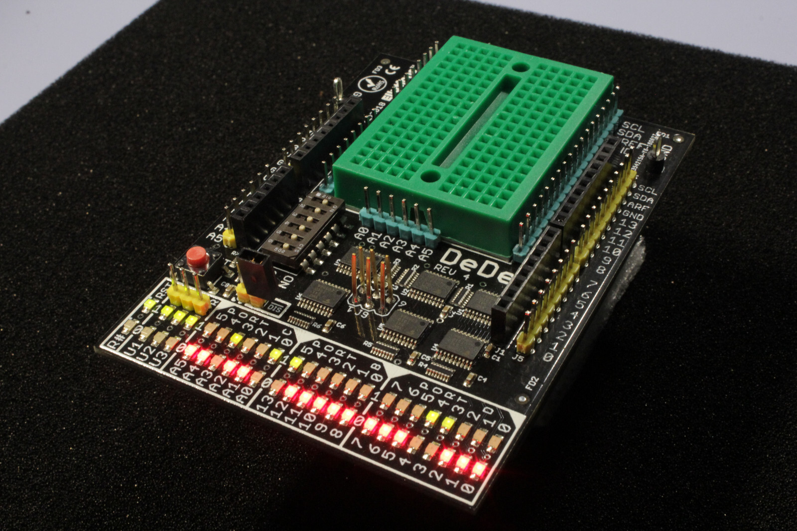 DeDe DEbug & DEvelopment Shield for Arduino UNOs & Compatibles