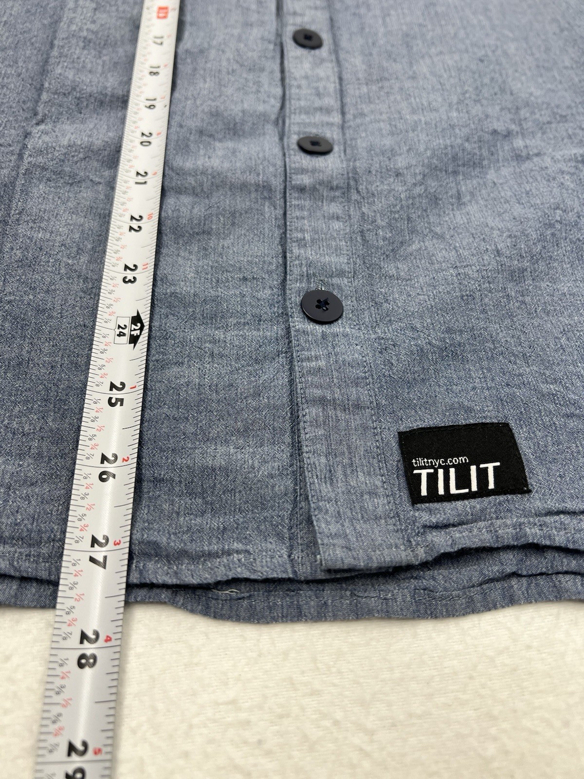 Tilit NYC Shirt Mens Small Blue Short Sleeve Button Down Chef Work Cotton USA