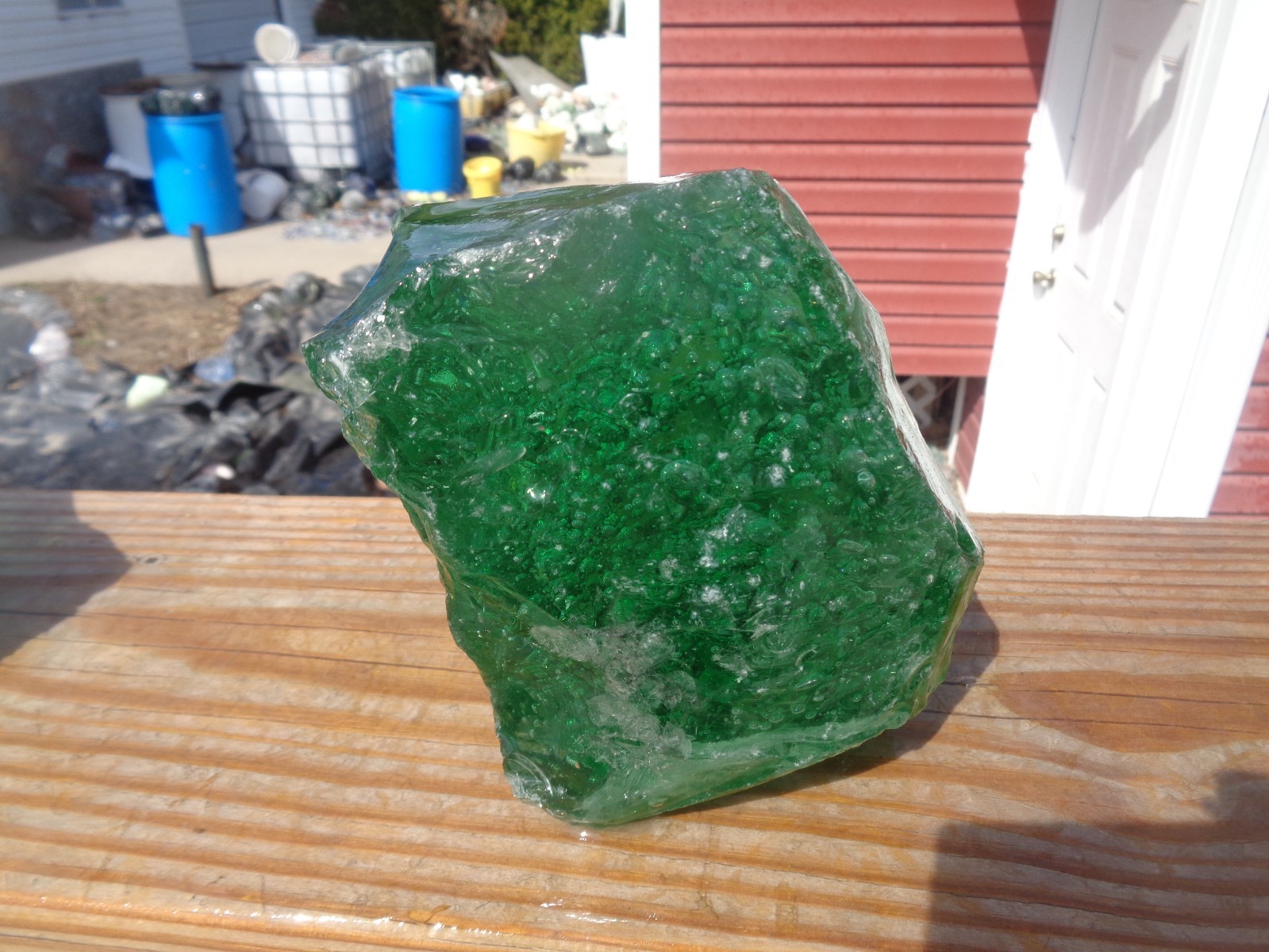 Glass Rock Slag Clear Green Bubbles Rocks 5.2 lbs 57C Landscaping Aquarium