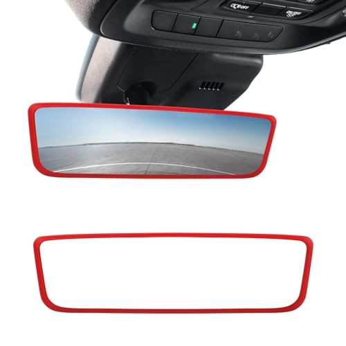 Car Rear View Mirror Protector Frame, Silicone Rearview Mirror Edge Red