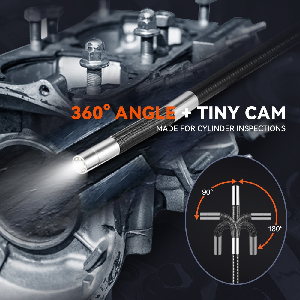 NEW SALE! 2-Way Articulating Borescope Camera w/ Light Endoscope 360° Inspection