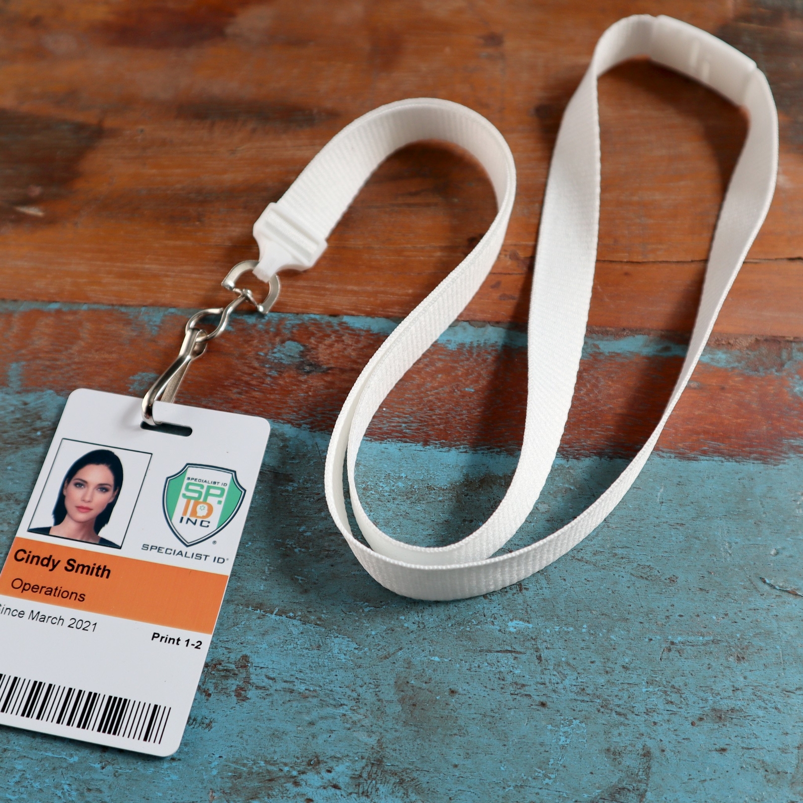 Wide Lanyard with Breakaway Clasp & Swivel J Hook - Flat Ribbed by Specialist ID