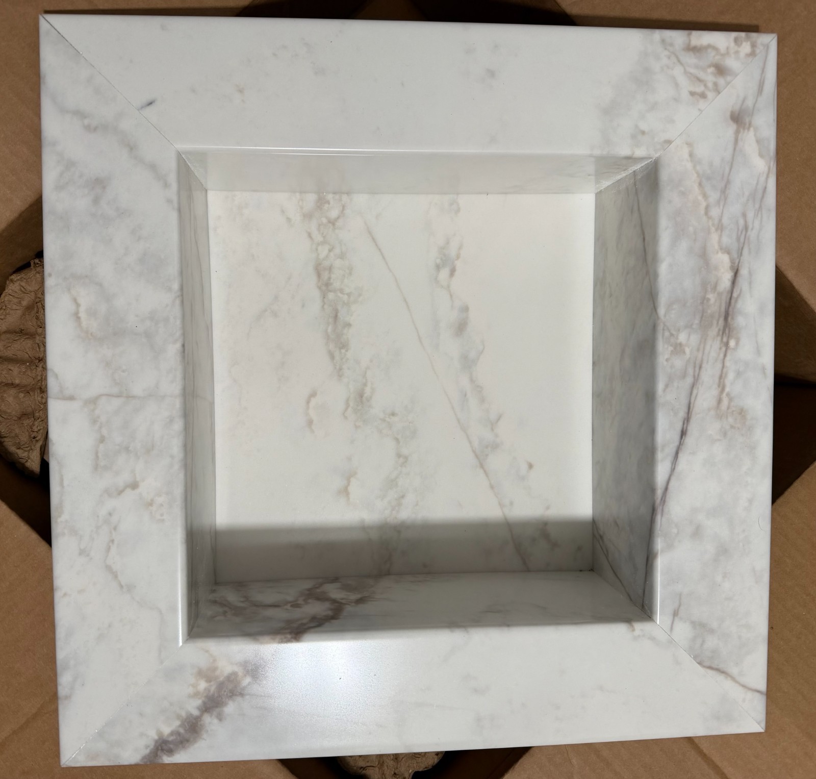 FlexStone 17 in. x 17 in. Square Recessed Shampoo Caddy in Calypso