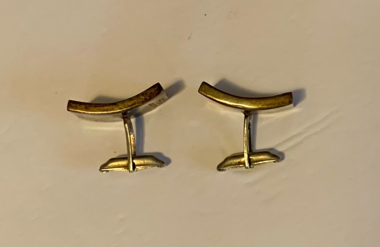 Vintage Sterling Silver Cufflinks Abalone Inlay 1" x 3/4" - Made in Mexico