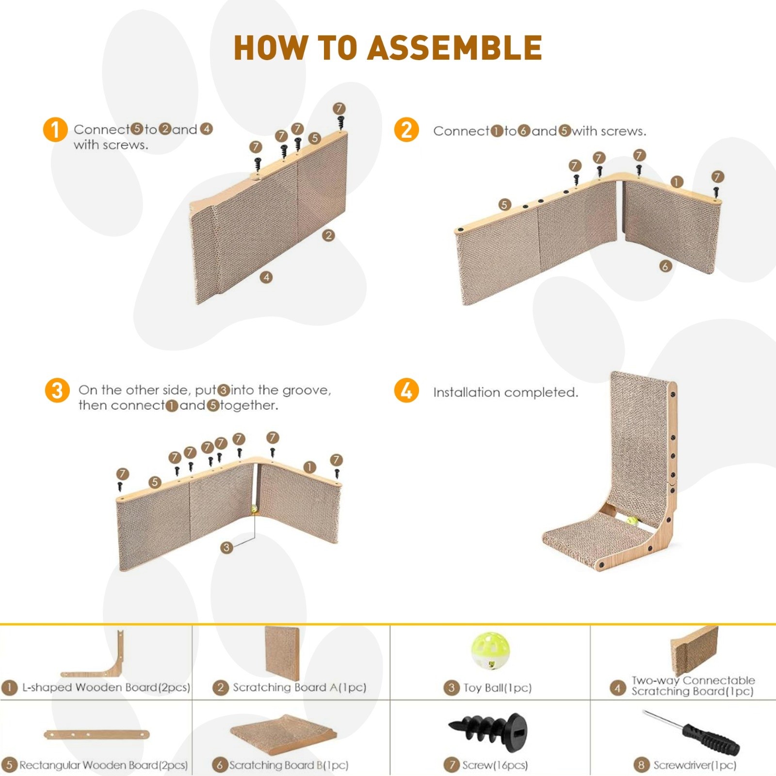 SnuggleSpruce Cat Scratcher, Cardboard Scratching Post Pad, L-Shape, Neutral
