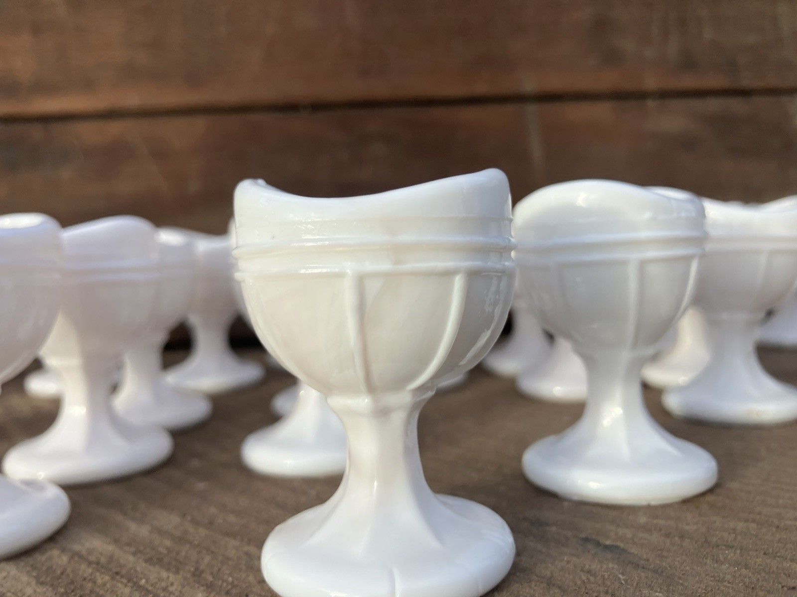 Vintage Milk Glass Slag Eye Wash LOT OF 24 Apothecary Medical