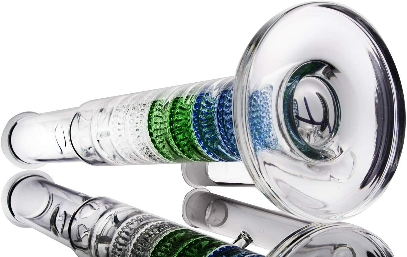 16.5" Honeycomb Big Glass Bongs Tall Smoking Water Pipes Bongs Bowl Perc