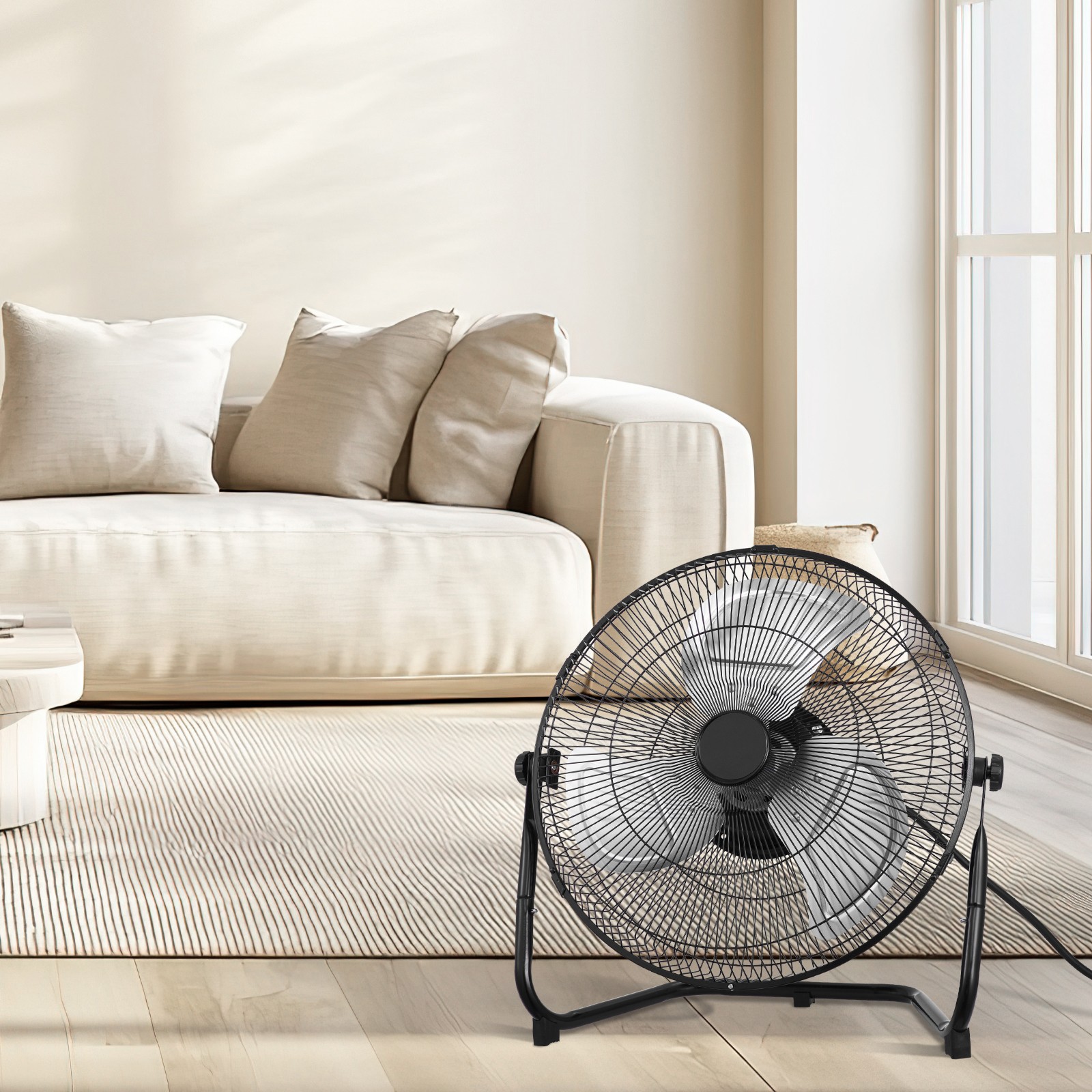 Uimoso 14 Inch Floor Fan 3 Speeds 360° Adjustable Tilt High Velocity Metal Fan