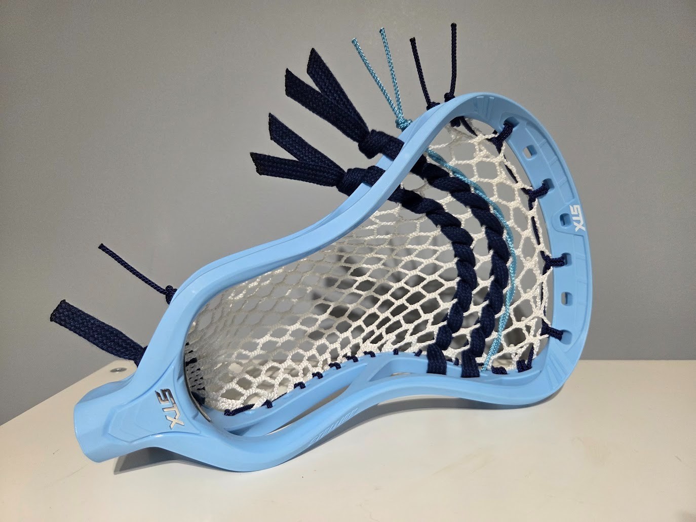 NEW Custom Stringing STX STALLION 1K Navy Blue Lacrosse LAX Head UNC Tar Heels