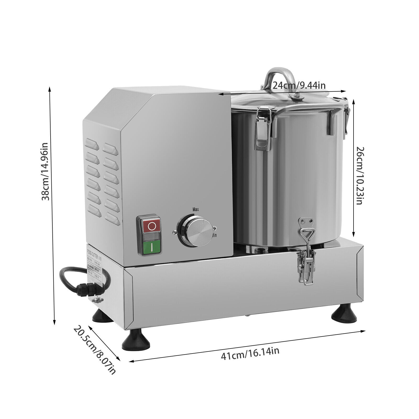 6L Commercial Food Processor Electric Vegetable Fruit Meat Cutter Food Chopper