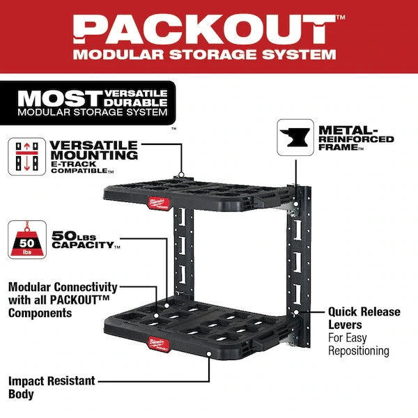 Milwaukee 48-22-8480 Wall-mount Storage Racking Kit - Black