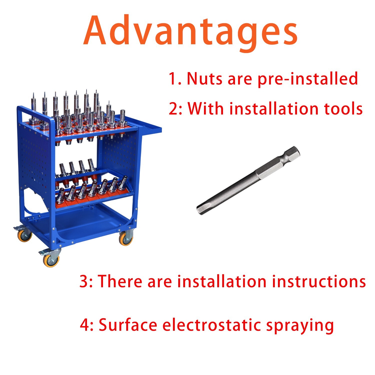 CAT40 CNC Tool Cart BT40 cnc tool holder trolley with mounting tool