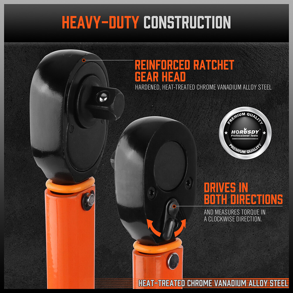 1/4" Torque Wrench Snap Socket Professional Drive Click Ratcheting Reversible