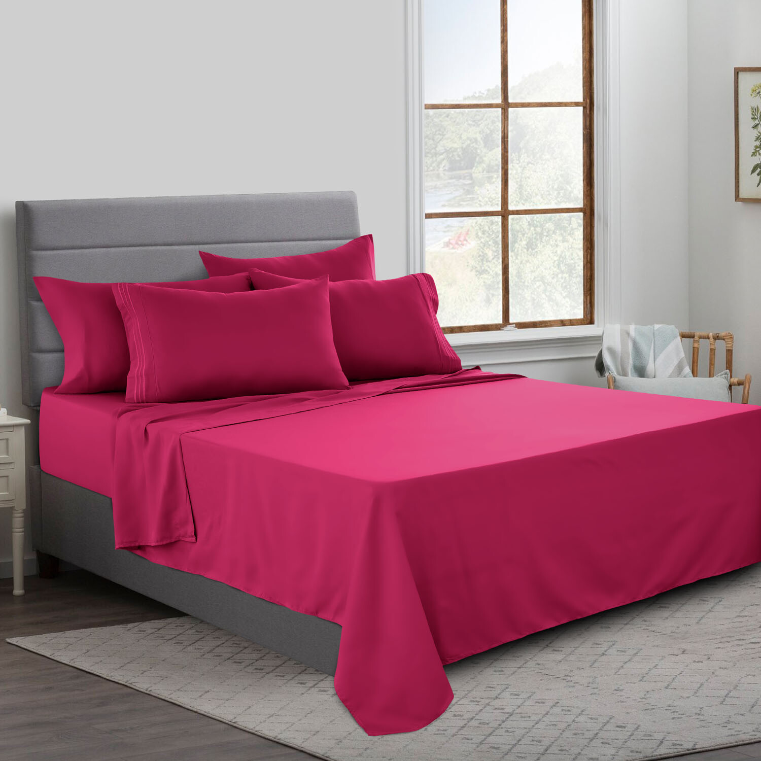Bed Sheet Set 6 Piece Bedding Comfort Microfiber Deep Pocket 1800 Series Sheets