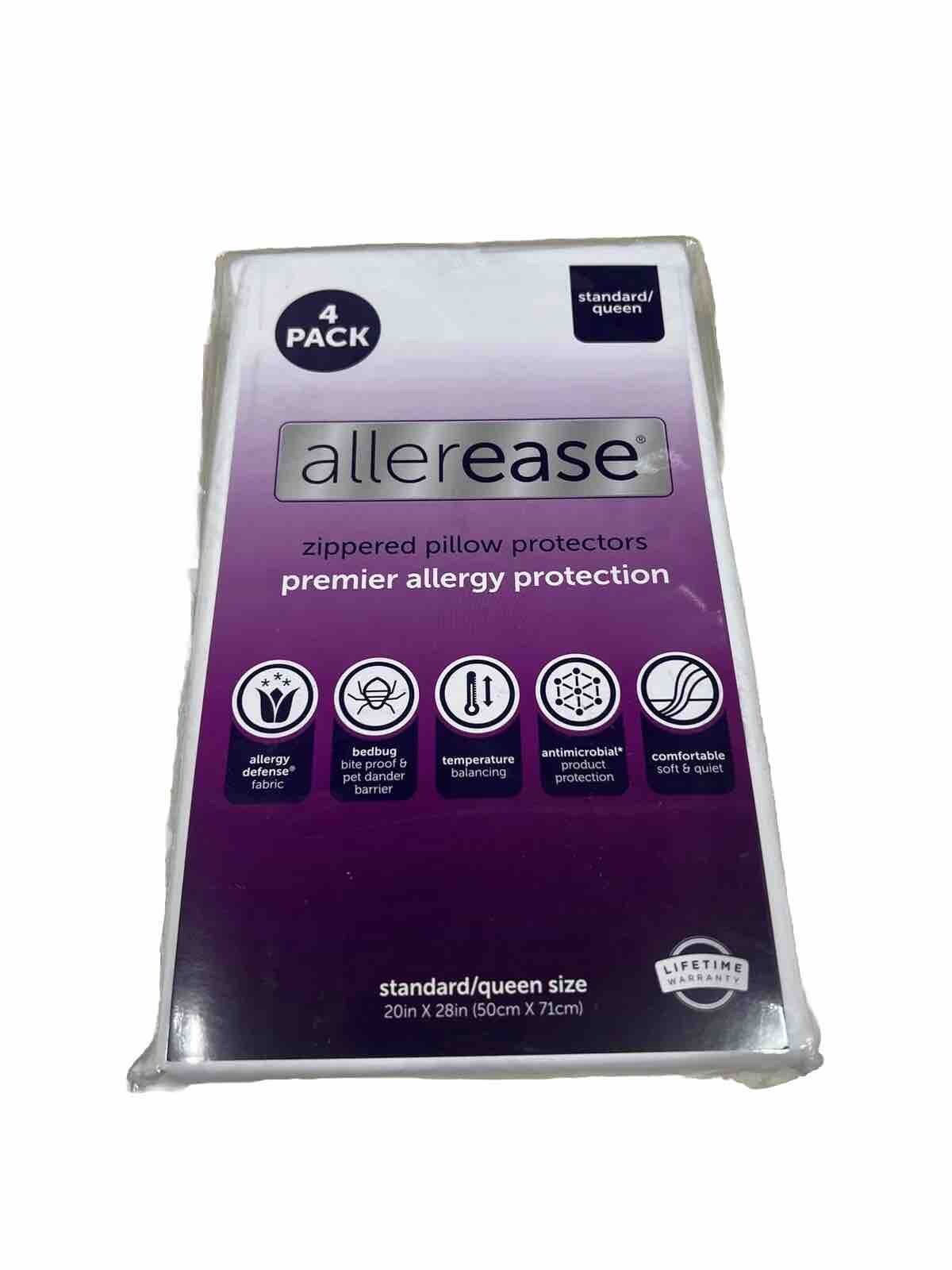 AllerEase Ultimate Pillow Protector - Standard/Queen, 4 Pack