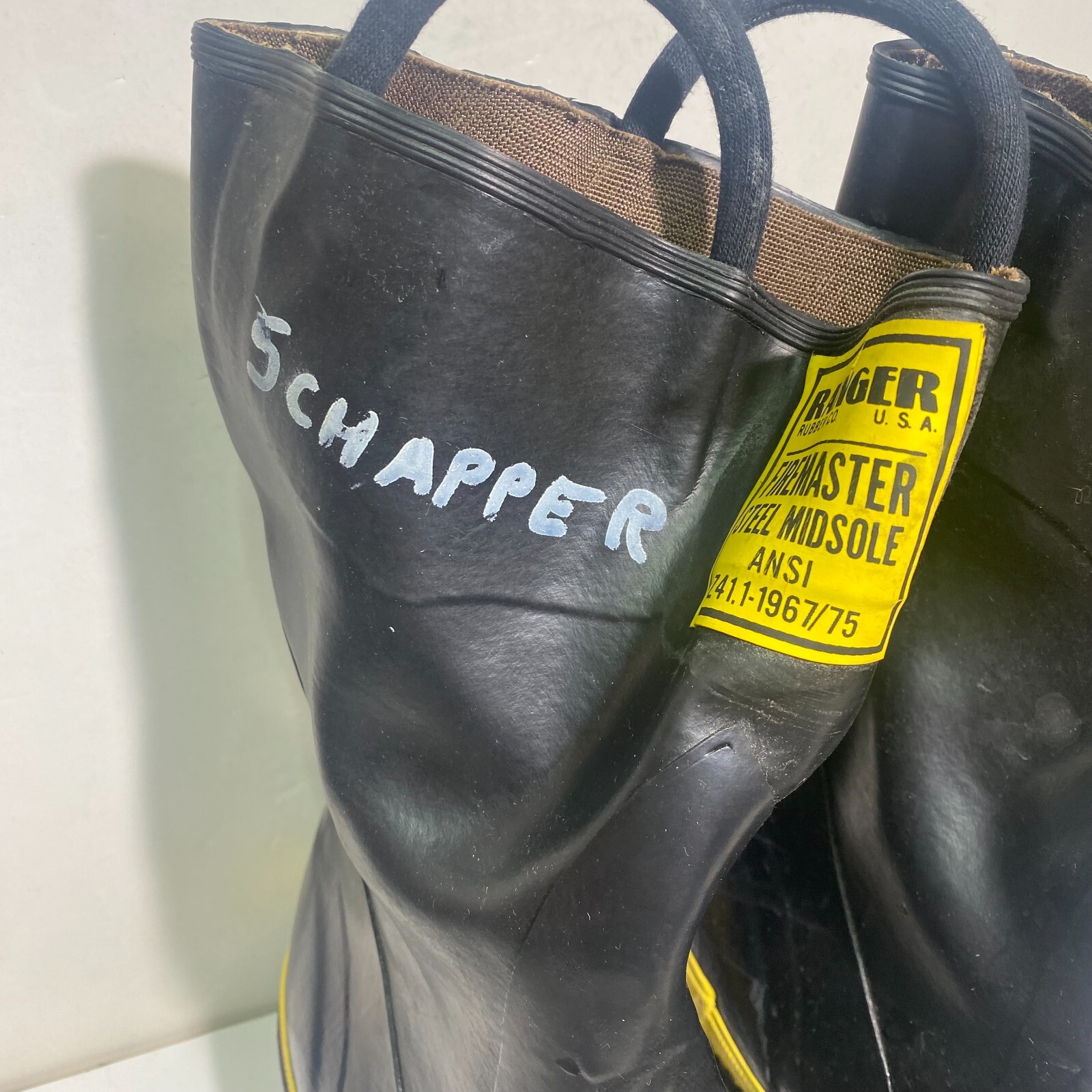 Ranger Rubber Co Firemaster Steel Midsole Boots Size 10 12" High USA