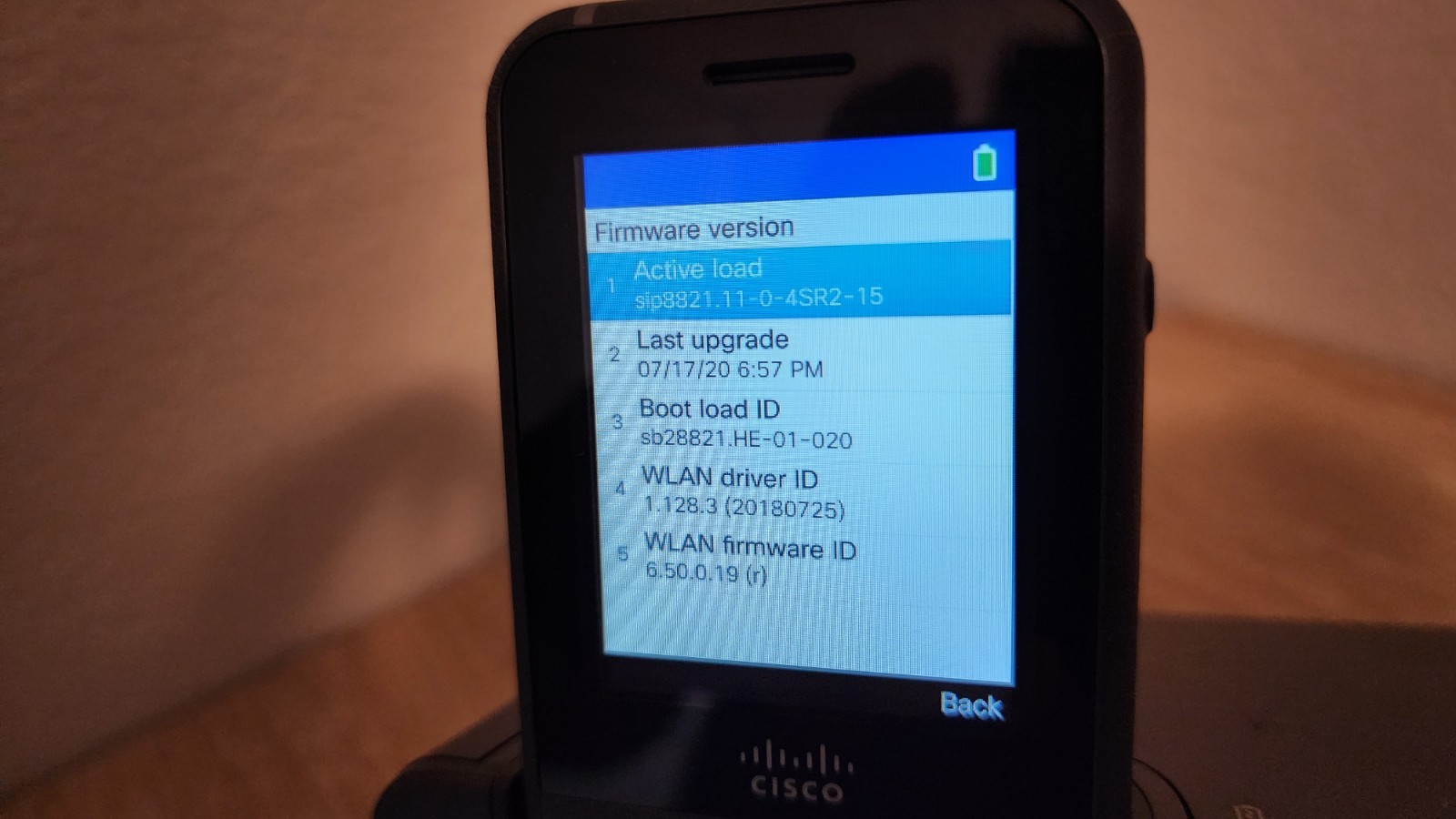 CISCO CP-8821-K9 IP Handheld Wireless Phone - Used - With Battery