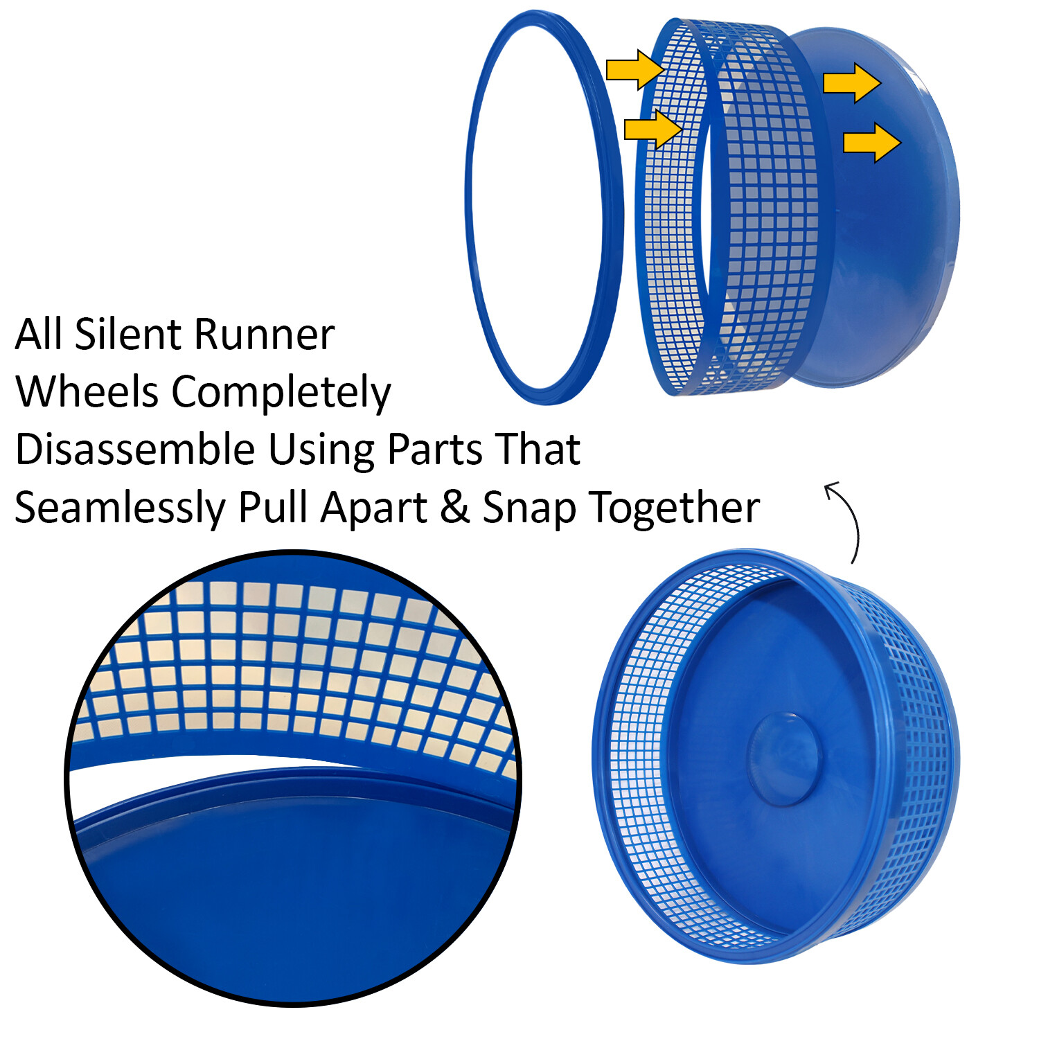 Silent Runner Pro Blue - Durable Pet Exercise Wheel with Cage Attachment