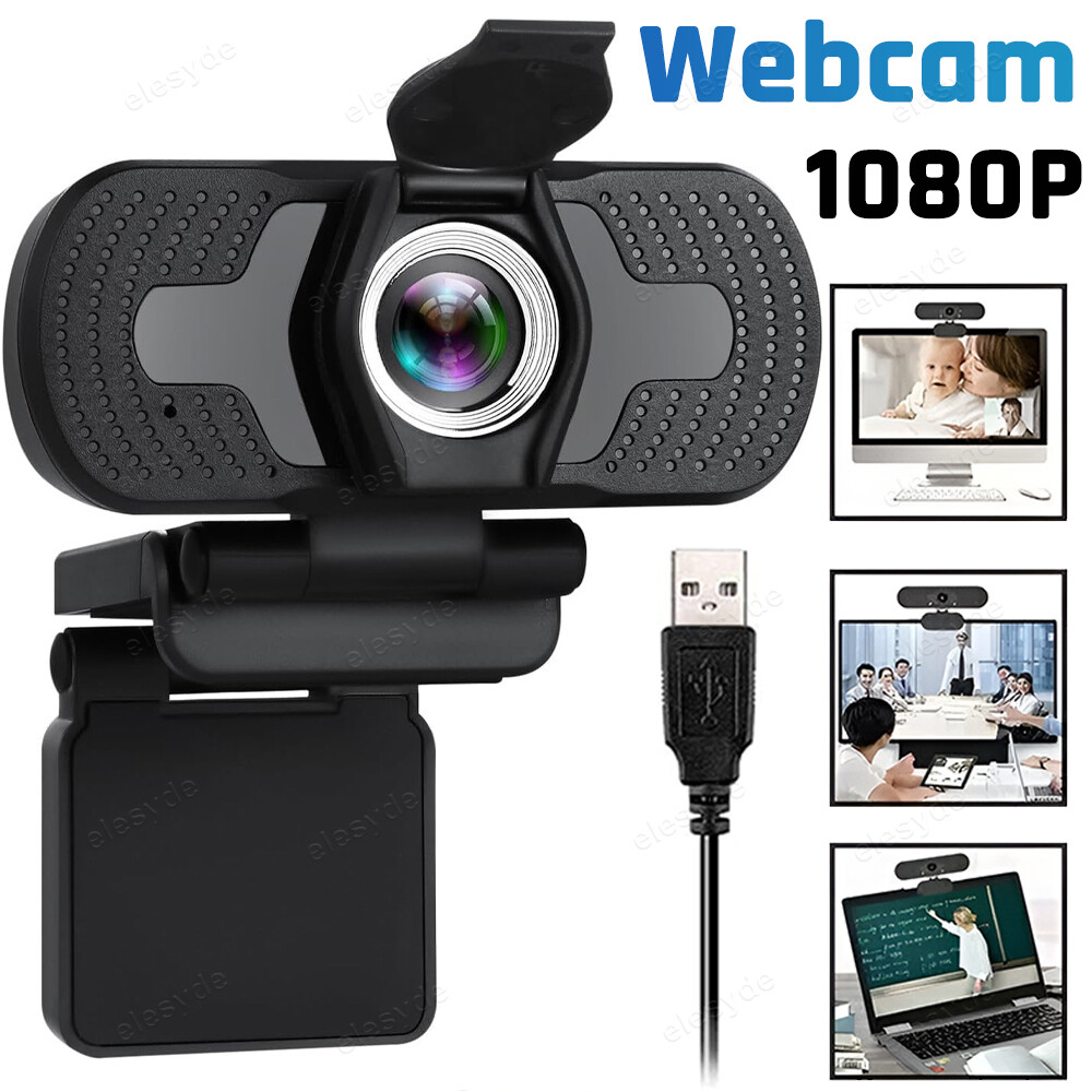 Webcam with Microphone for Desktop 1080P HD USB Computer Camera W/ Privacy Cover
