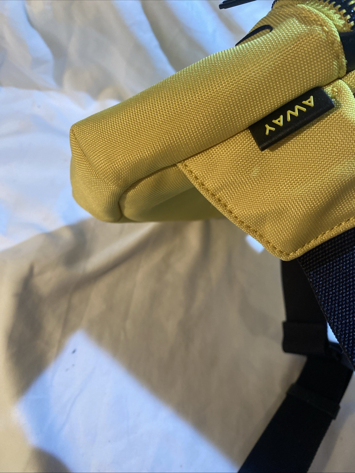 AWAY By Paloma Waist Pack Black Belt Bag Travel Accessory Neon Yellow W/floral