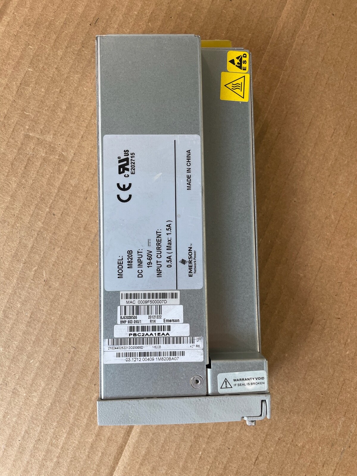 Emerson M820B, BMP 903 090/1 BMP903090/1 DC PSU Input 19-60V Input Current 0.5A