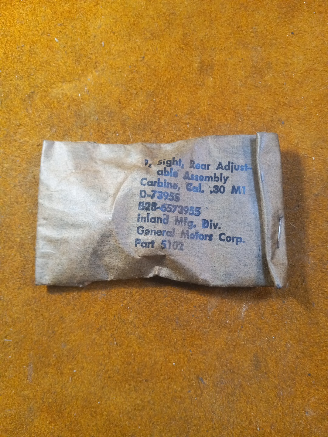 M1 Carbine Rear Sight Inland Milled Adjustable PI stamped