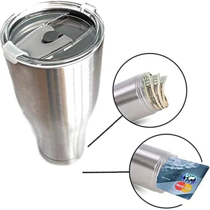 Hidden Compartment Fake Tumbler Coffee Mug Secret Stash Safe Container Storage